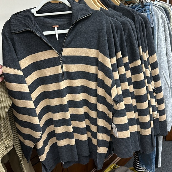 Free People Coastal Stripe Half-Zip Pullover - Picture 6 of 6
